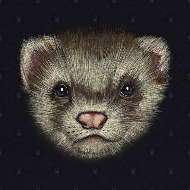 Realistic portrait of a ferret best gift for ferret lovers by AbirAbd